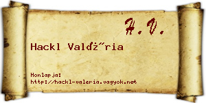 Hackl Valéria névjegykártya