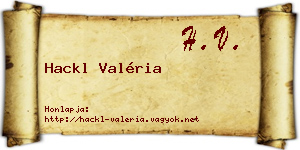 Hackl Valéria névjegykártya